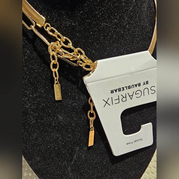 Double strand Paperclip & Herringbone statement necklaces Sugarfix by Baublebar - Picture 3 of 5